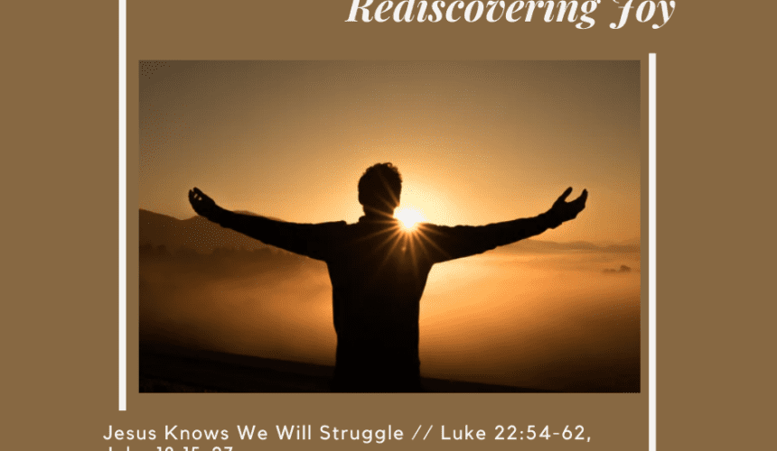 Rediscovering Joy: Jesus Knows We Will Struggle // Luke 22:54-62 and John 18:15-27